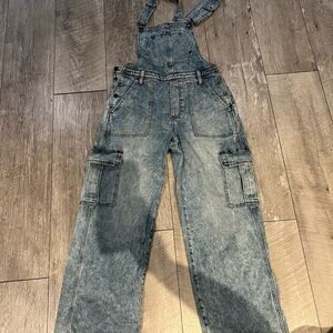 Aerie Light Blue Denim Overalls